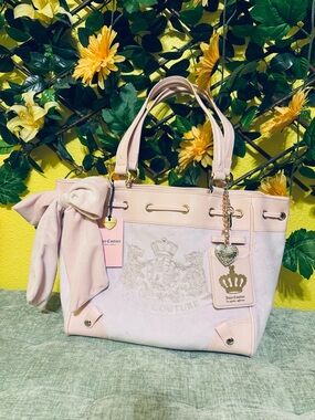 Juicy Couture Pink Bow Tote with Charm scottie dog daydreamer